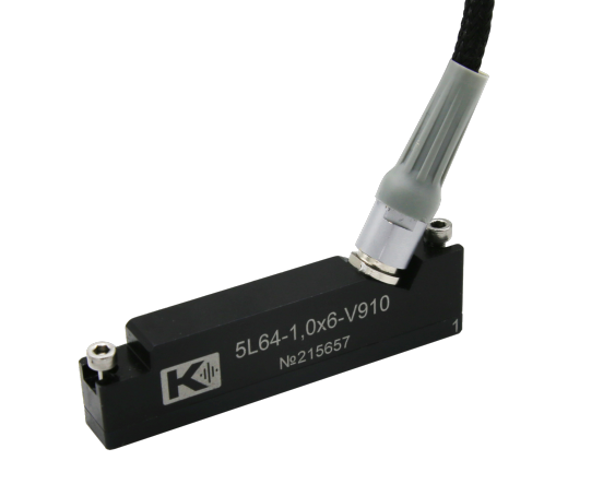 5L64-1,0х6-V910 фазированная решетка, 64 эл, 5 МГц  5L64-1,0х6-V910 фазированная решетка, 64 эл, 5 МГц